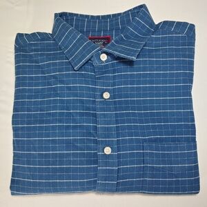 UNTUCKit Flannel Michelot Relax Fit Blue Grid Pattern Men's Shirt XL 100% Cotton
